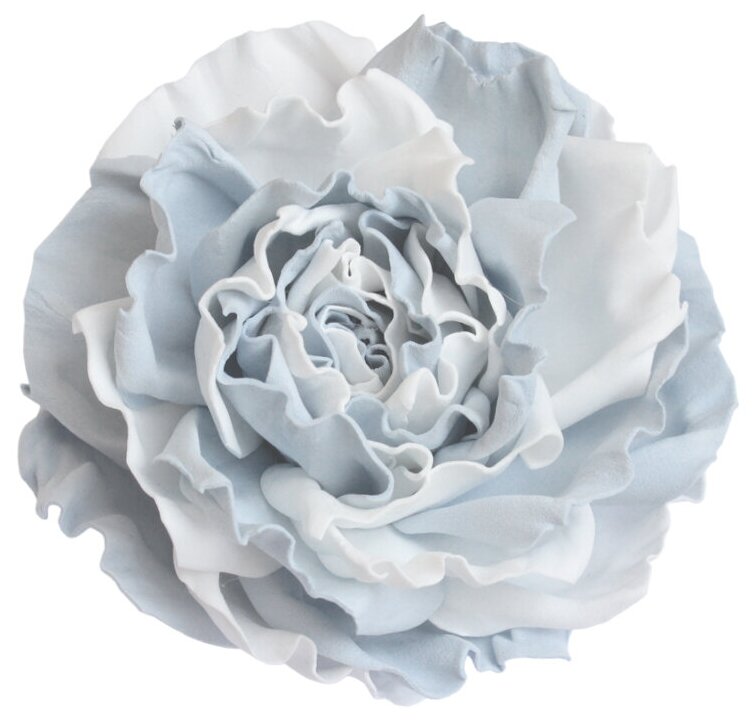 Брошь заколка цветок большая роза арт.180123м серо-белая