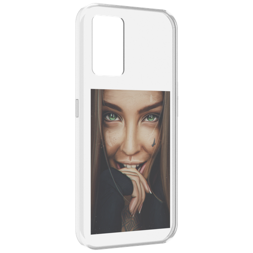Чехол MyPads девушка улыбается женский для Oppo K10 4G задняя-панель-накладка-бампер