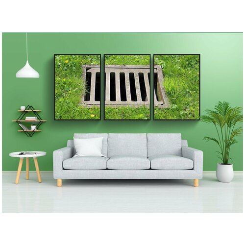 фото Набор модулных постеров для интерьера "гулли, gullideckel, крышка люка" 60x90 см. в тубусе, без рамки lotsprints