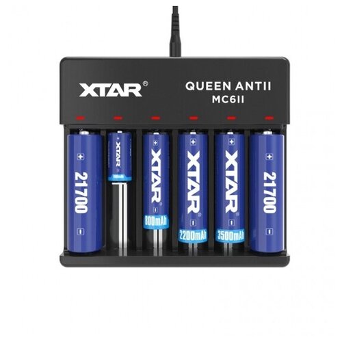 XTAR Зарядное устройство XTAR QUEEN ANTII MC6II miboxer c4 12 charger 4 slot 3 0a 12amax smart battery lcd screen fast charge 18650 265650 for vp4 plus li ion imr inr icr ni pk