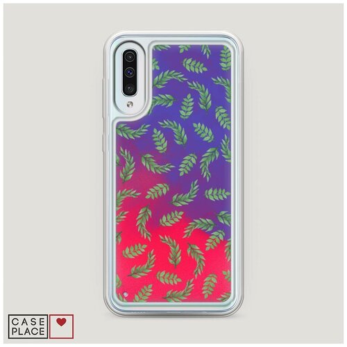 фото Чехол неоновый жидкий samsung galaxy a50 листья оливы фон case place