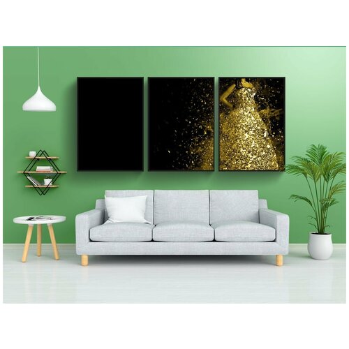 фото Набор модулных постеров для интерьера "женщина, танцевать, платье" 60x90 см. в тубусе, без рамки lotsprints