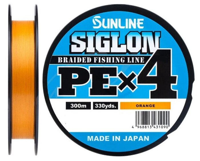 Шнур Sunline SIGLON PE4 300M (Orange) #1/16LB