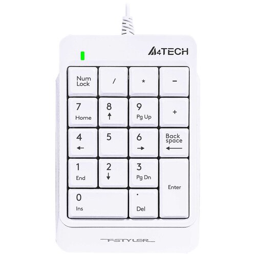 Числовой блок A4Tech Fstyler FK13P белый USB slim (FK13P WHITE) клавиатура a4tech fk13p черный