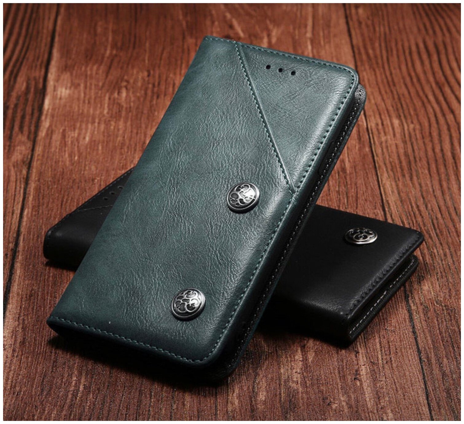 Чехол-книжка MyPads Cassa Della Borsa для Samsung Galaxy A8+ plus (2018) SM-A730F/DS из эко-кожи с отделением для банковских карт и визиток серо-си. — фото 6