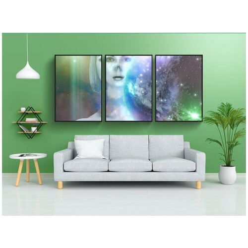 фото Набор модулных постеров для интерьера "инопланетянин, женщина, шея" 60x90 см. в тубусе, без рамки lotsprints