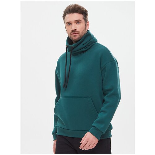 фото Худи мужское с воротником зеленое jonquil