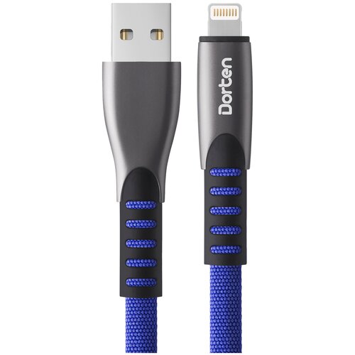 Разъем Dorten Flat Series Lightning - USB, 1 м, blue