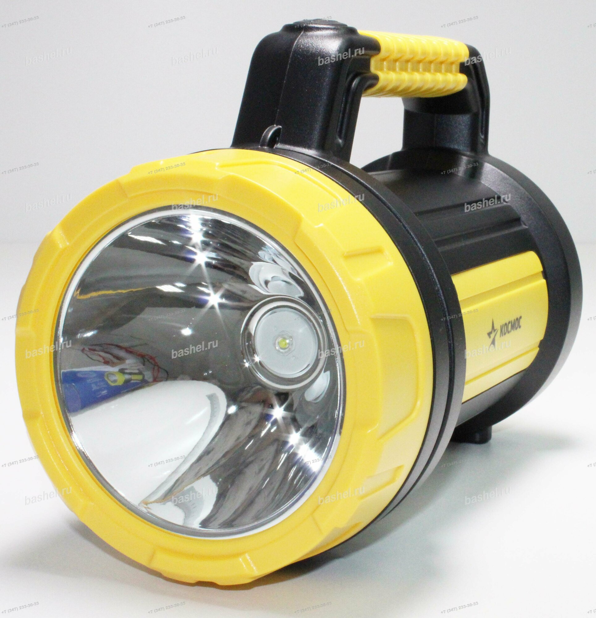 Фонарь-прожектор Космос 2005W_Ex (акк. 4V 2Ah) LED 5W (300lm) +10W (380lm) жел./пластик 3 режима з/у 220/12V