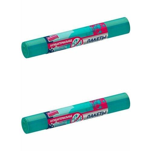 Avikomp Пакеты фасовочные Антибактериальные ПНД бирюзовые в рулоне 24х37см 100 шт 2 уп 480₽