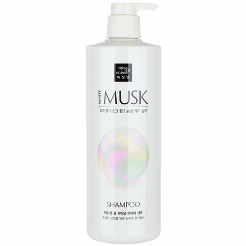 Шампунь для волос с жемчужной пудрой с ароматом белого мускуса Mise En Scene Pearl Shining Musk Shampoo, 1000 мл mise en scene питательный шампунь для блеска волос pearl shining nutri and gloss shampoo 1000 мл