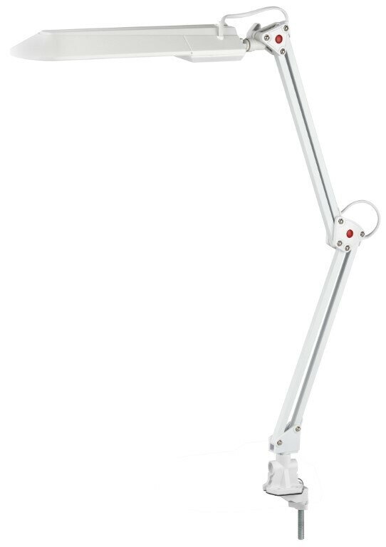 Лампа настольная G23 офисная на струбцине для школьника для учебы для чтения NL-201-G23-11W-BK / Светильник настольный хай-тек лофт серый