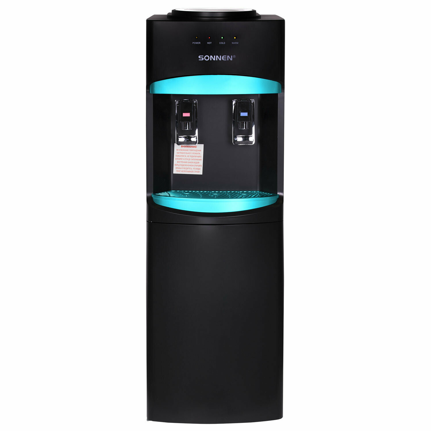Кулер для воды напольный с нагревом и охлаждением компрессорный, диспенсер с 3 кранами, шкафом белый, Sonnen FSC-03AC, 455419 - фотография № 18