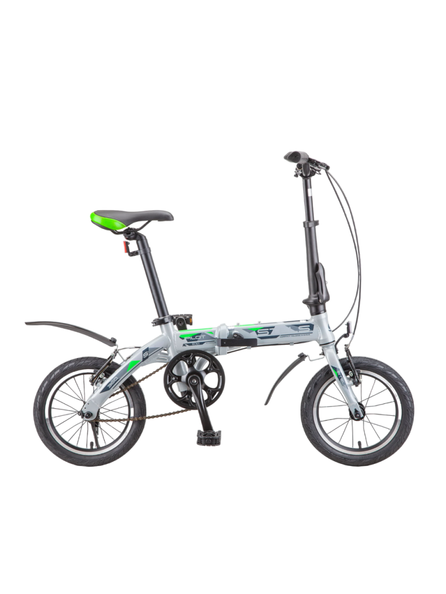 Складной велосипед Stels с колесами 14" Pilot 360 серый алюминиевая рама, 1 скорость