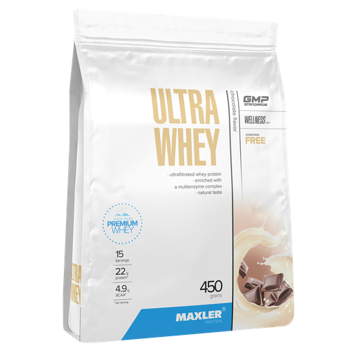 Протеин сывороточный Maxler Ultra Whey 450 гр. - Шоколад сывороточный протеин ultra whey 750г солёная карамель