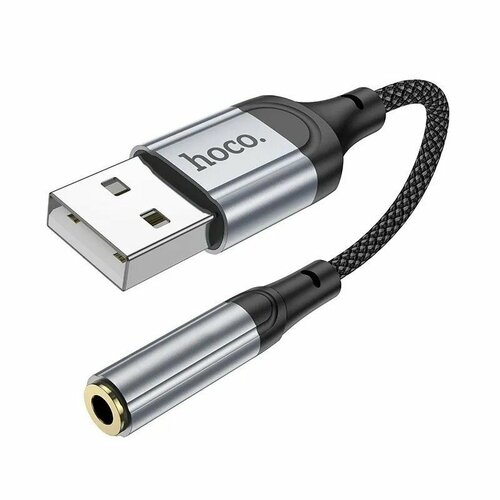 Аудио адаптер переходник для наушников с USB на Jack 35 12см черный 828₽