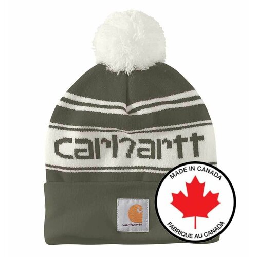 Шапка carhartt, размер one size, белый, зеленый шапка flylow og pom beanie цвет mars