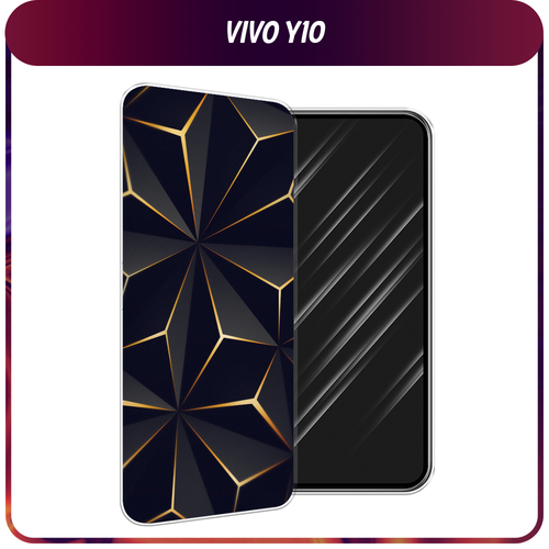 Силиконовый чехол на Vivo Y10 / Виво Y10 Черные полигоны силиконовый чехол на vivo y10 виво y10 бело черные сложные полосы