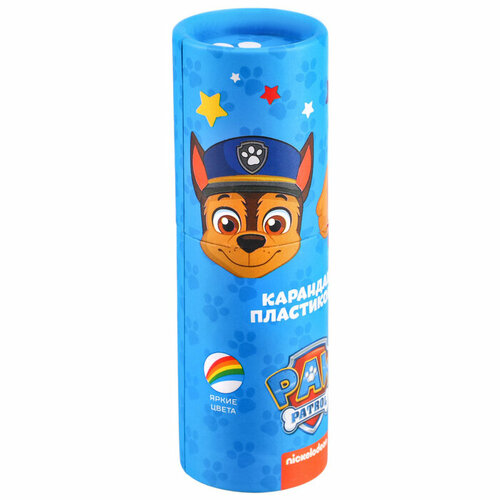 Карандаши цветные в тубусе мини, 12 цветов, Paw Patrol