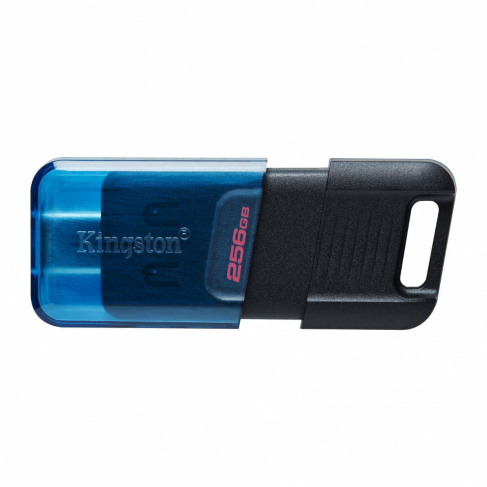 Флеш диск Kingston 256Gb DataTraveler 80M USB Type-C, plastic case, black-blue (DT80M/256GB)