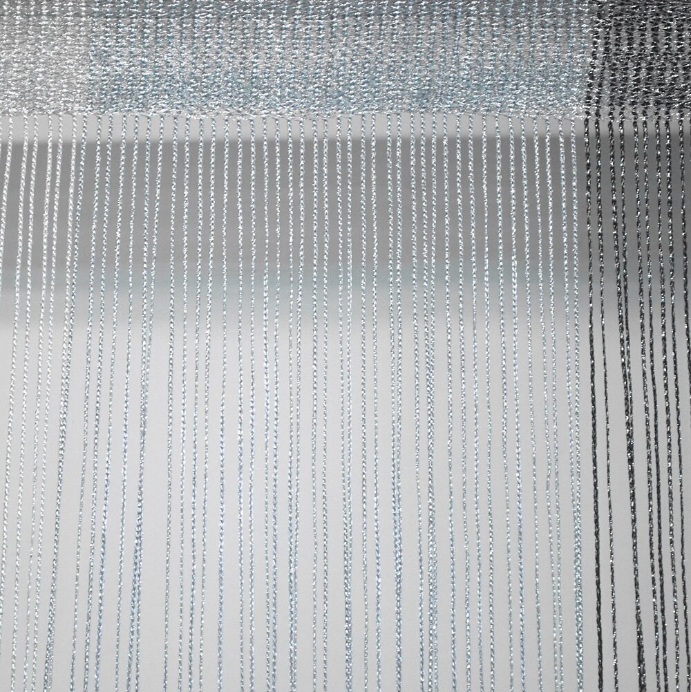 Нитяная штора 2,8 м на 3 м готовая с серебристым люрексом, цвет: белый, серый, чёрный