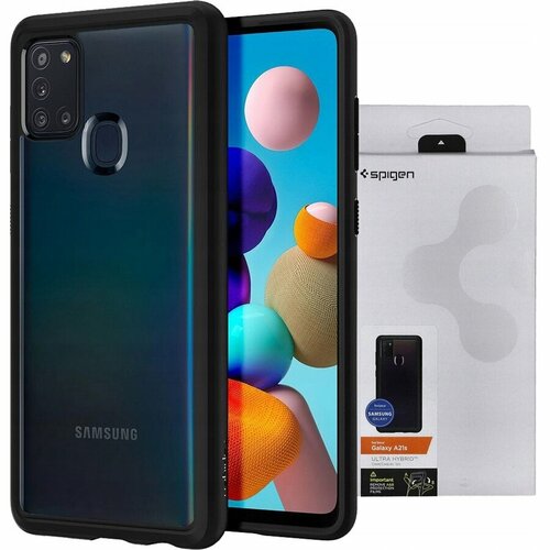 Гибридный чехол SPIGEN для Galaxy A21S - Ultra Hybrid - Черный матовый - ACS00976 гибридный чехол spigen для galaxy s20 ultra ultra hybrid кристально прозрачный acs00713