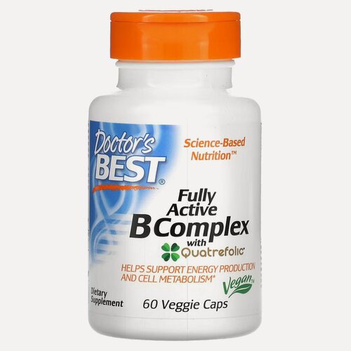Изображение товара Doctor's Best, комплекс активных витаминов B с Quatrefolic, 60 капсул