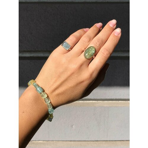 Браслет True Stones, гелиодор, аквамарин, размер one size, диаметр 5.5 см, голубой, желтый