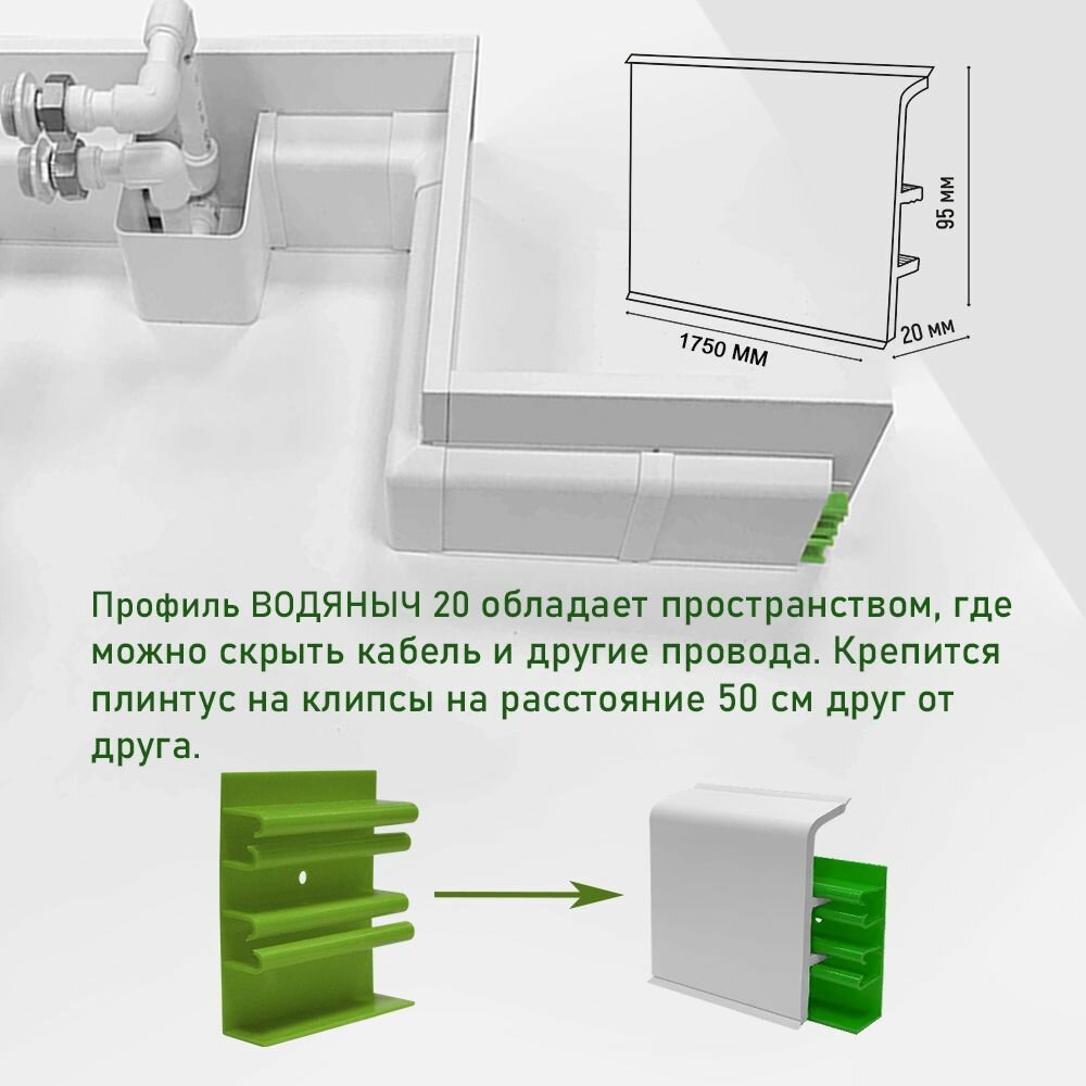 Крепеж для плинтуса "Водяныч 20" (6шт.) — фото 1