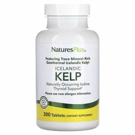Natures Plus Kelp 150 мг  Iodine 150 мкг 300 таблеток водоросль ламинария источник йода