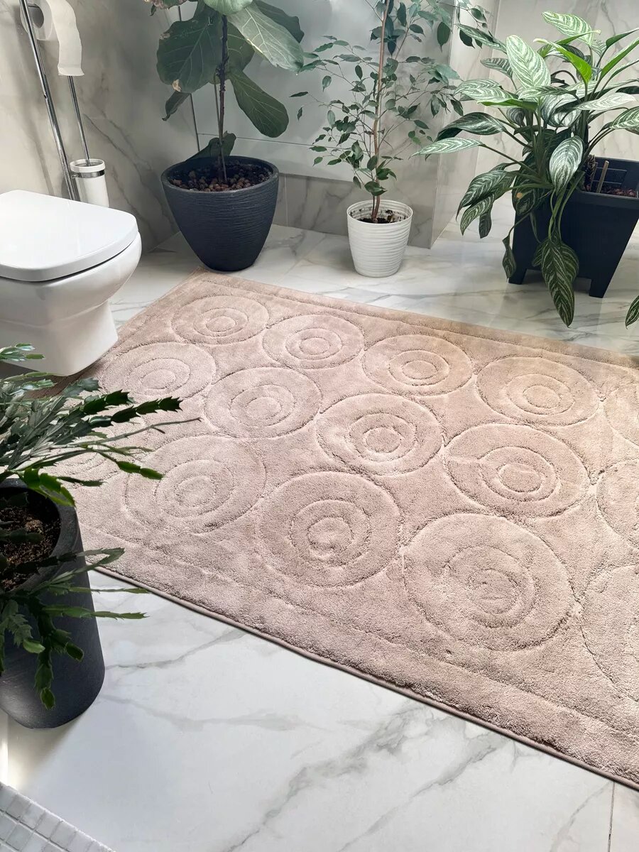 Коврик Natali's Carpets на пол для ванной и туалета 80х120 см Турция