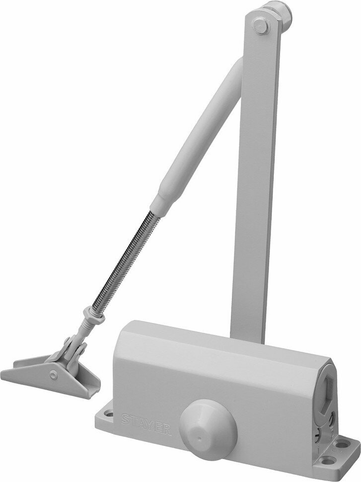 STAYER Доводчик дверной STAYER для дверей массой до 40 кг цвет белый ( 37916-50 )