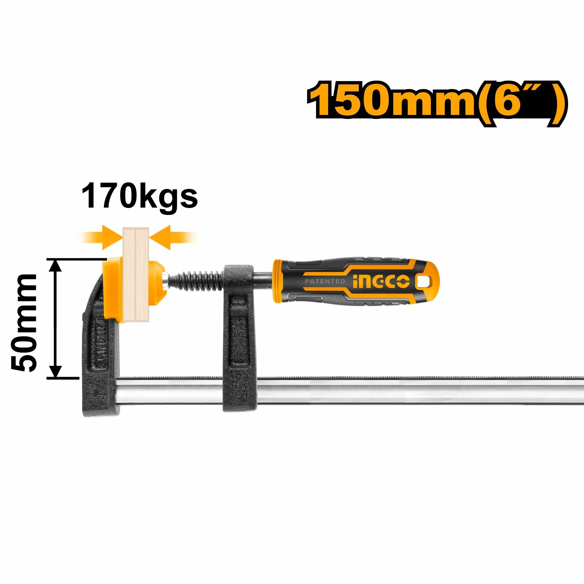 Струбцина столярная INGCO HFC020501 INDUSTRIAL 50х150 мм
