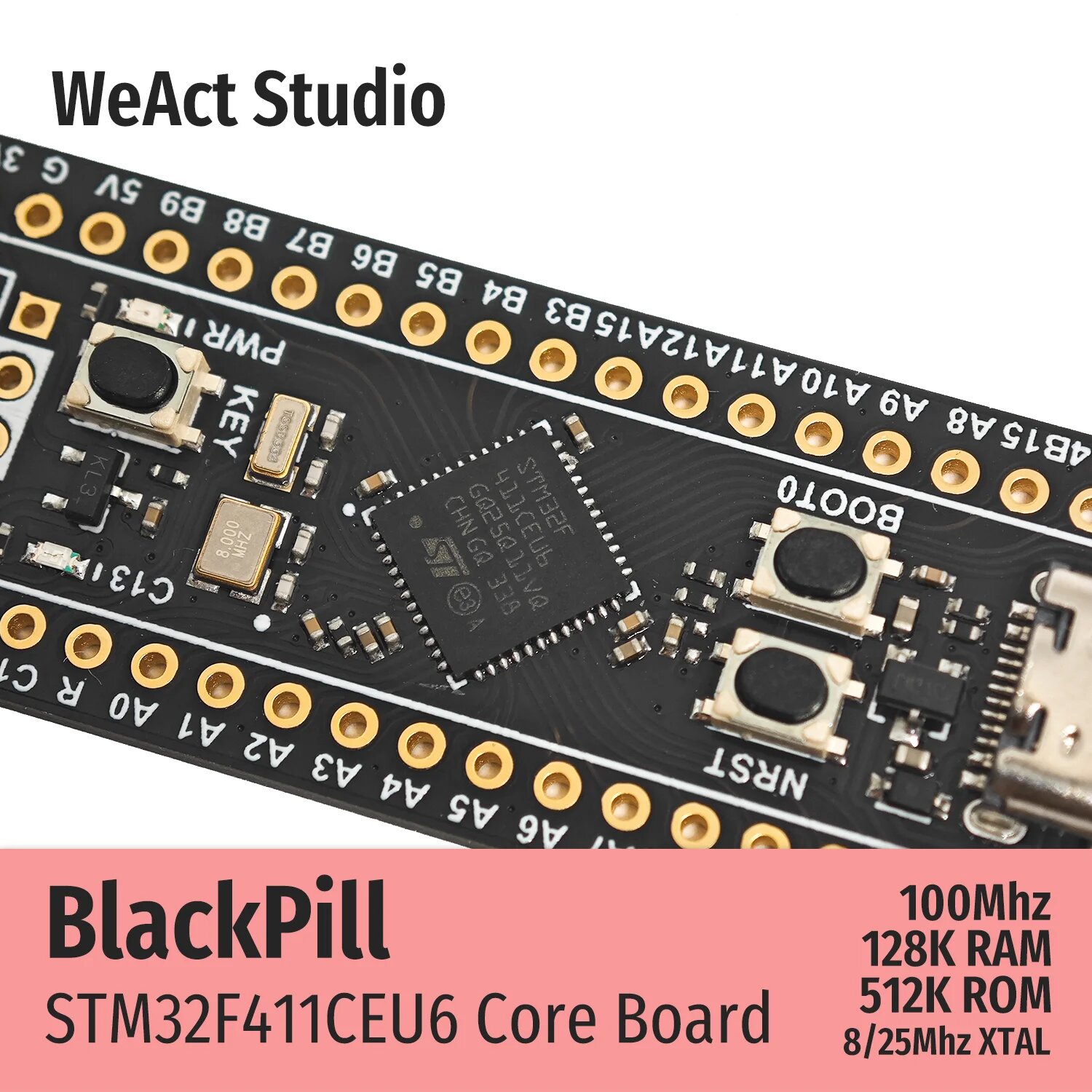 WeAct BlackPill STM32F411CEU6 разработчикская плата — фото 1
