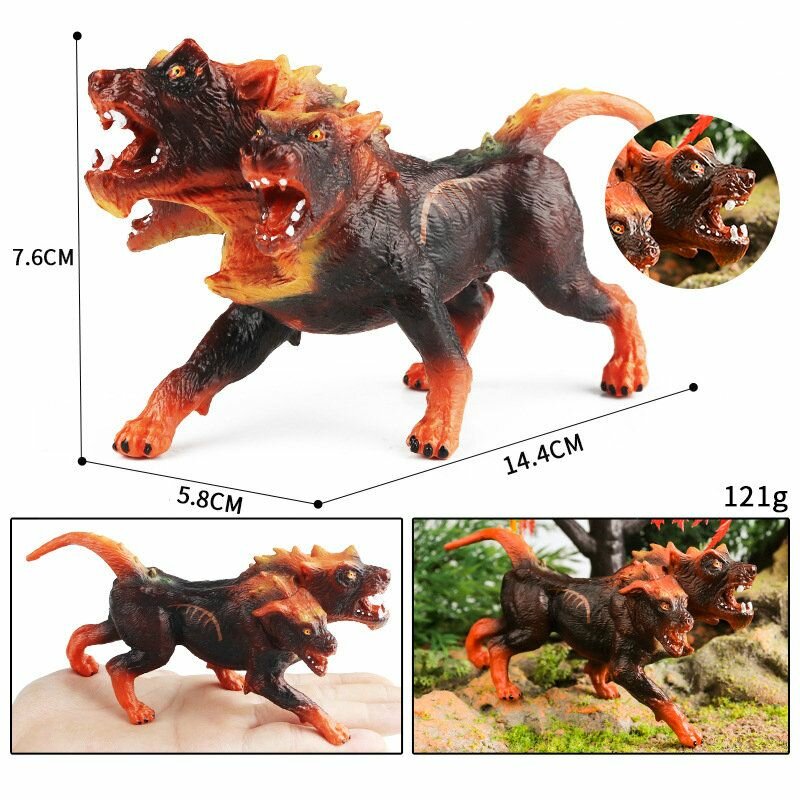 Картинки Существа Эльдрадора, Волшебный монстр, модель, Cerberus Три пса в аду 14 cm, фигурка, игрушки для детей, мальчиков 7-12 лет.-Праздничные подарки