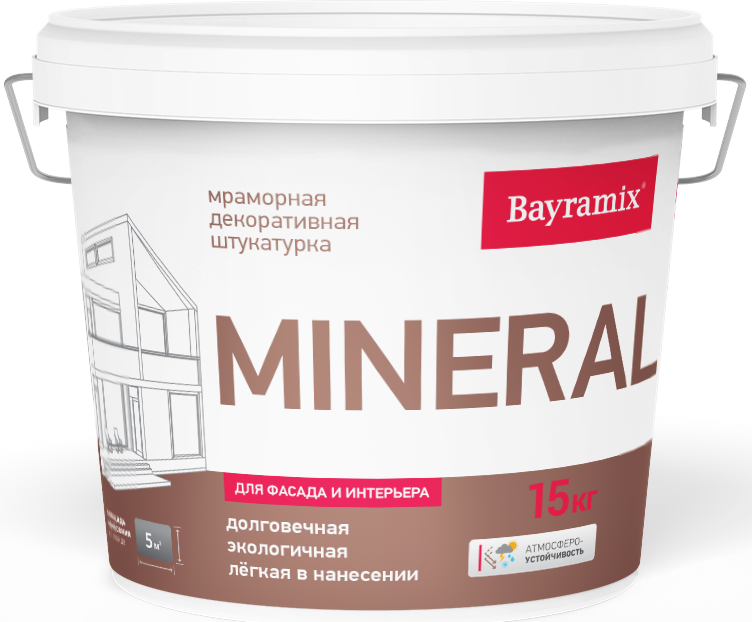 Штукатурка Bayramix Mineral мраморная из натурального камня 15кг цвет 415