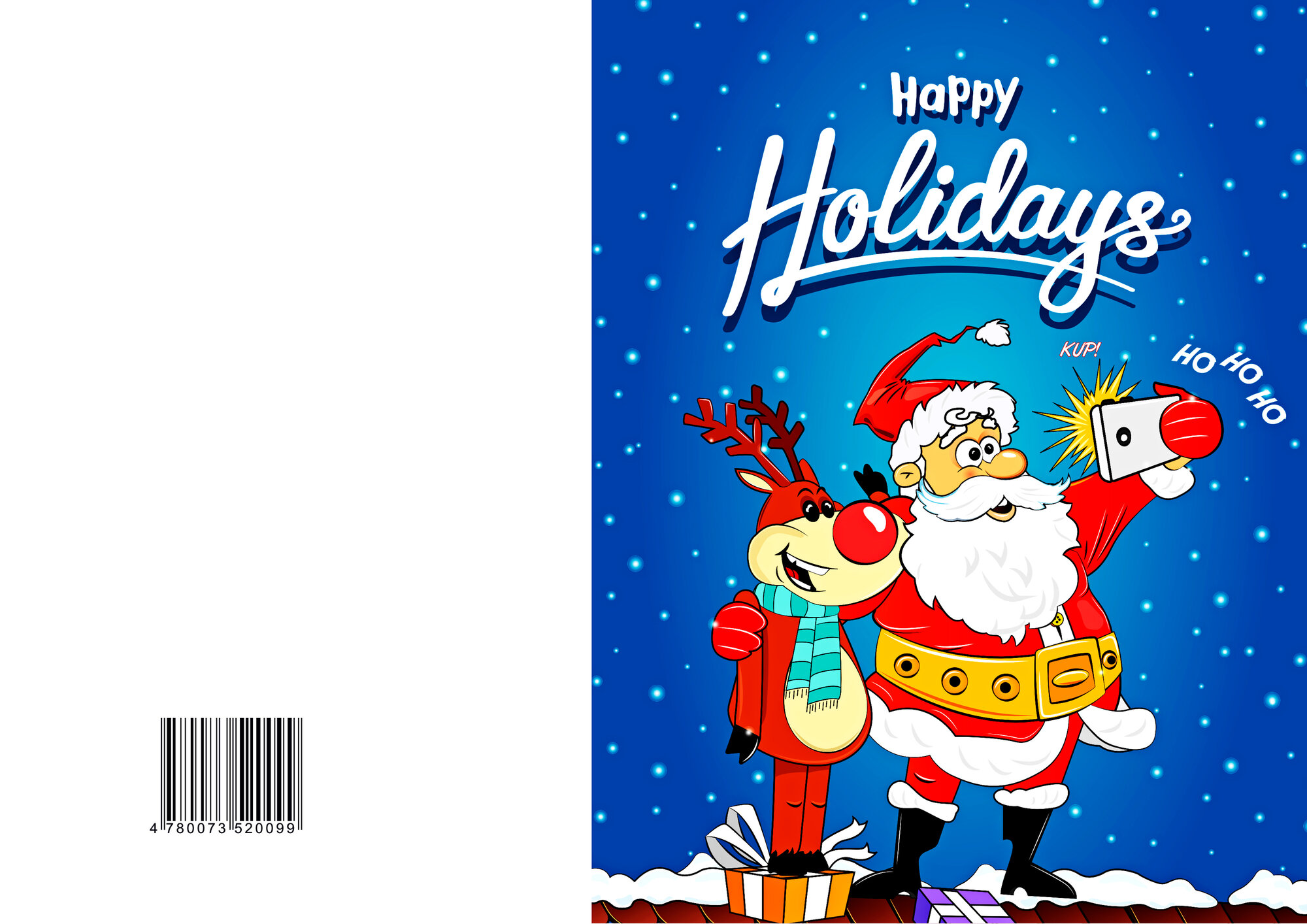 Новогодняя открытка / Праздничная поздравительная открытка Merry Christmas / Открытка на Новый год и Рождество — фото 1