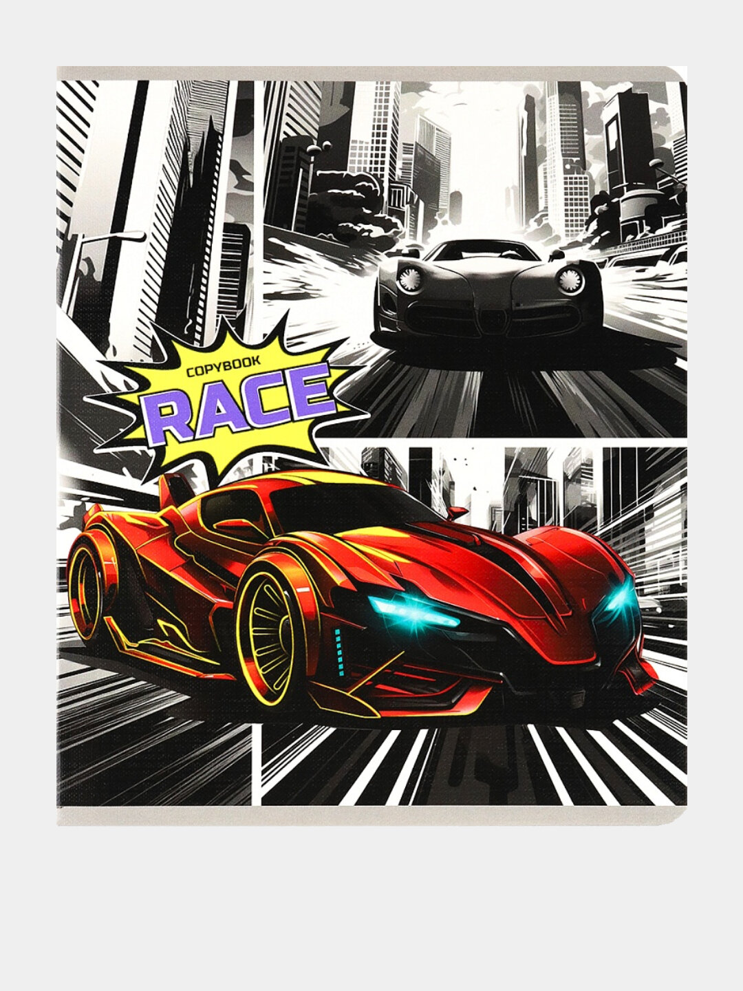 Тетрадь А5, 48л, клетка, авто в стиле комиксов, 5 шт — фото 1