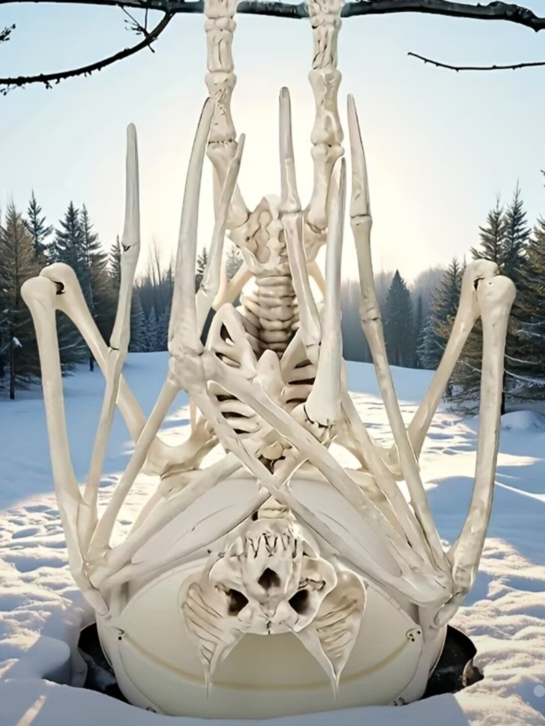 Подвижный пластиковый скелет летучей мыши, подвесной.