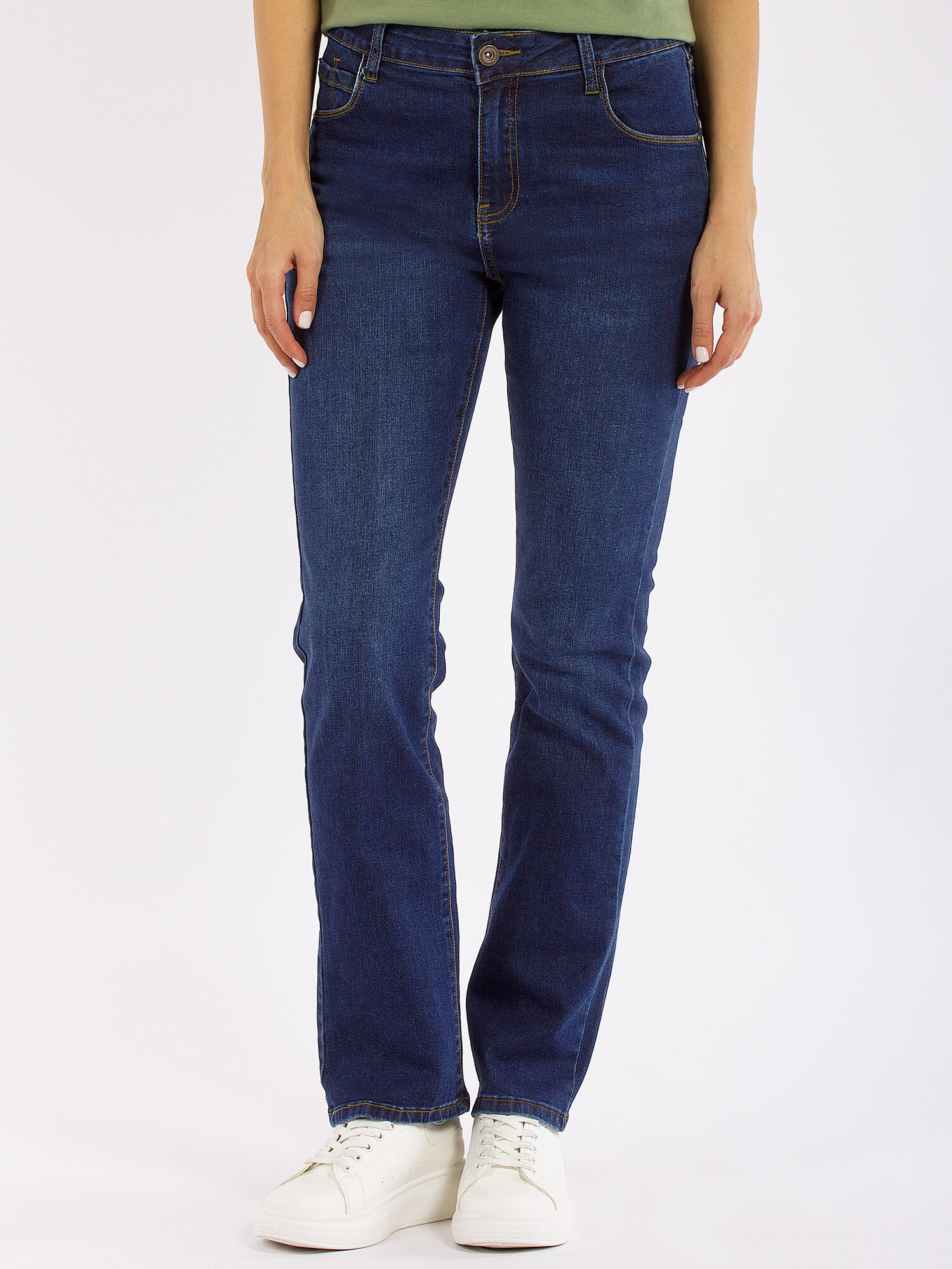 Джинсы классические женские,темно-синие,классическая модель на молнии 