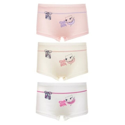 фото Трусики baykar 3 шт размер 98/104, розовый/желтый/белый