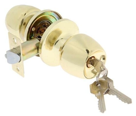 Ручка-защёлка AVERS 0598-01-G, с ключом, с фиксатором, цвет золото
