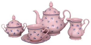 Чайный сервиз 6 персон 15 предметов, Розовый фарфор, Мэри-Энн 03260725-0887, Leander