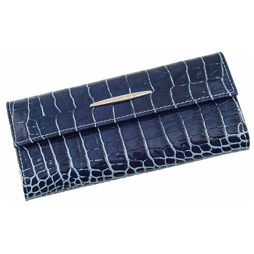 фото Кошелек женский из натуральной кожи, маленький бумажник для денег, портмоне на каждый день темно-синий ;бирюзовый cro-x-66-61 premier+urb