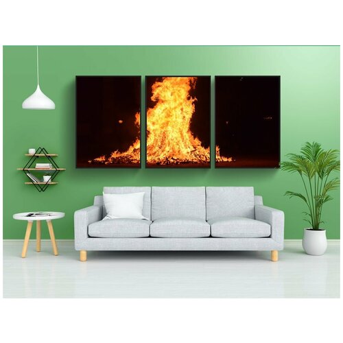 фото Набор модулных постеров для интерьера "пожар, партия, лена" 60x90 см. в тубусе, без рамки lotsprints