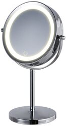 HASTEN Зеркало косметическое c x7 увеличением и LED подсветкой - HAS1811 (цвет-silver, LED подсветка 3 уровня)