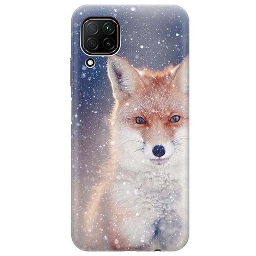 фото Ультратонкий силиконовый чехол-накладка для huawei p40 lite с принтом "лисица в снегопад" gosso