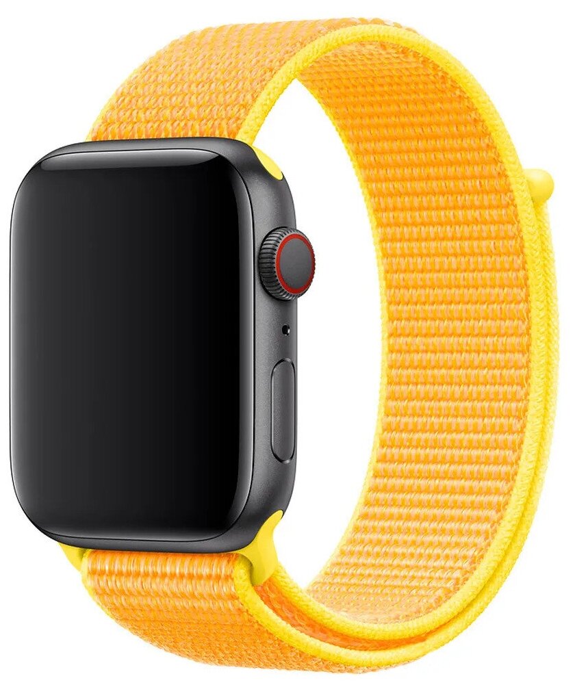 Нейлоновый тканевый ремешок для Apple Watch Series 1-8 - 38/40/41 мм (эпл вотч), желтый