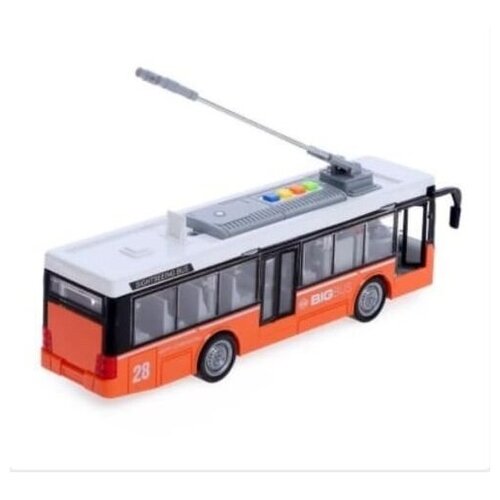 Троллейбус инерционный/ WENYI Машинка детская игрушечная / Троллейбус инерционный / свет/звук, в коробке троллейбус свет звук в коробке