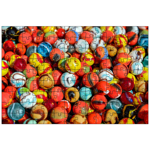 фото Магнитный пазл 27x18см."мраморы, стеклянные шарики, круглый" на холодильник lotsprints